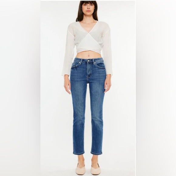 KanCan Women's Slim Straight Leg Jeans - Blue - Picture 13 of 15